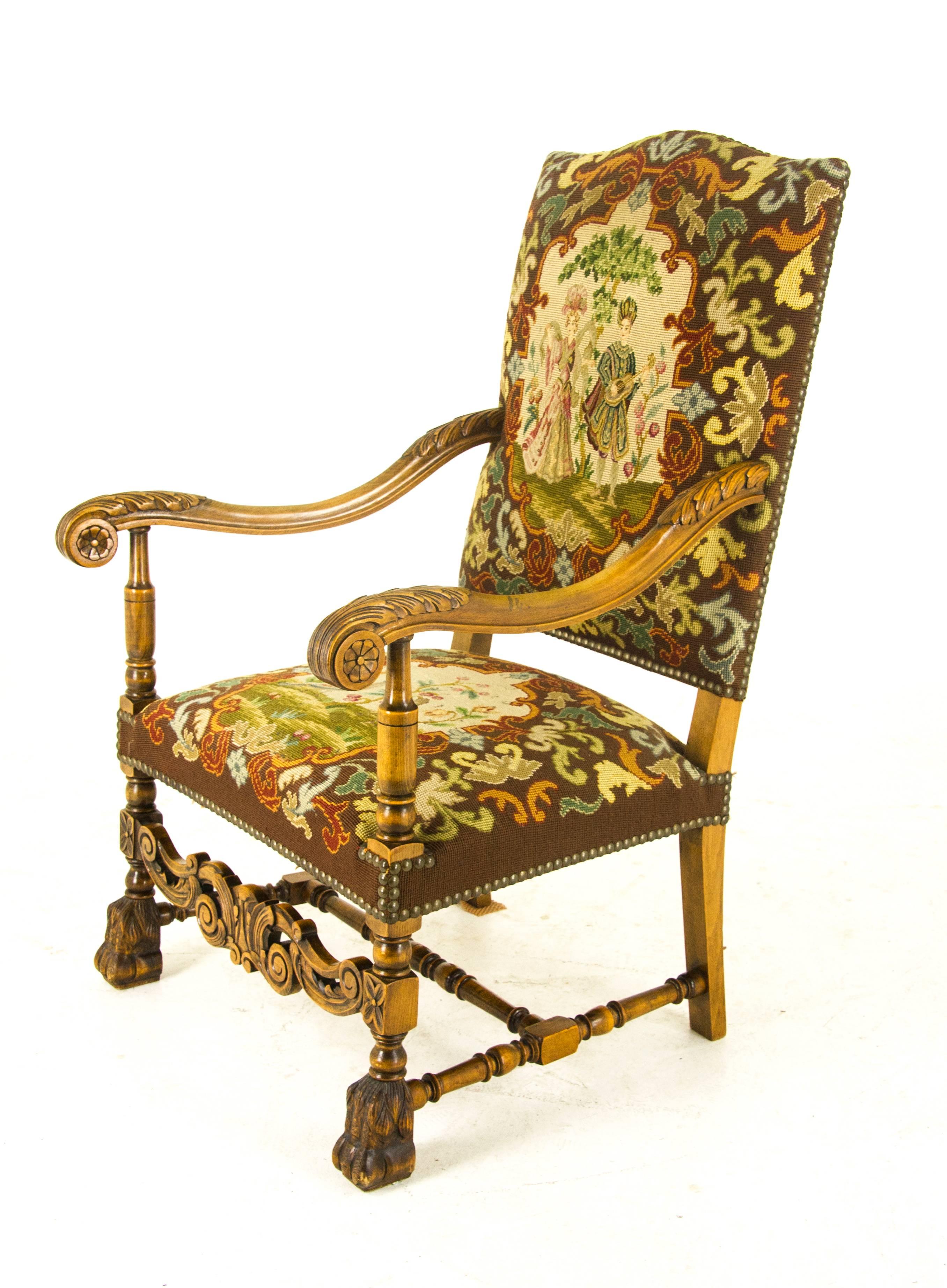 Antique Armchair, Walnut Antique Chair, France, 1880  REDUCED!!!! 1