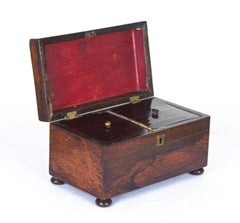 Antique Tea Caddy Rosewood Tea Caddy Regency, Scotland, 1820