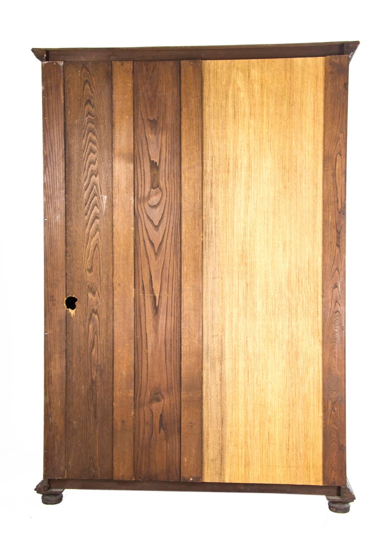 Antique Armoire Heavily Carved Tiger Oak Scotland, 1890 at 1stDibs