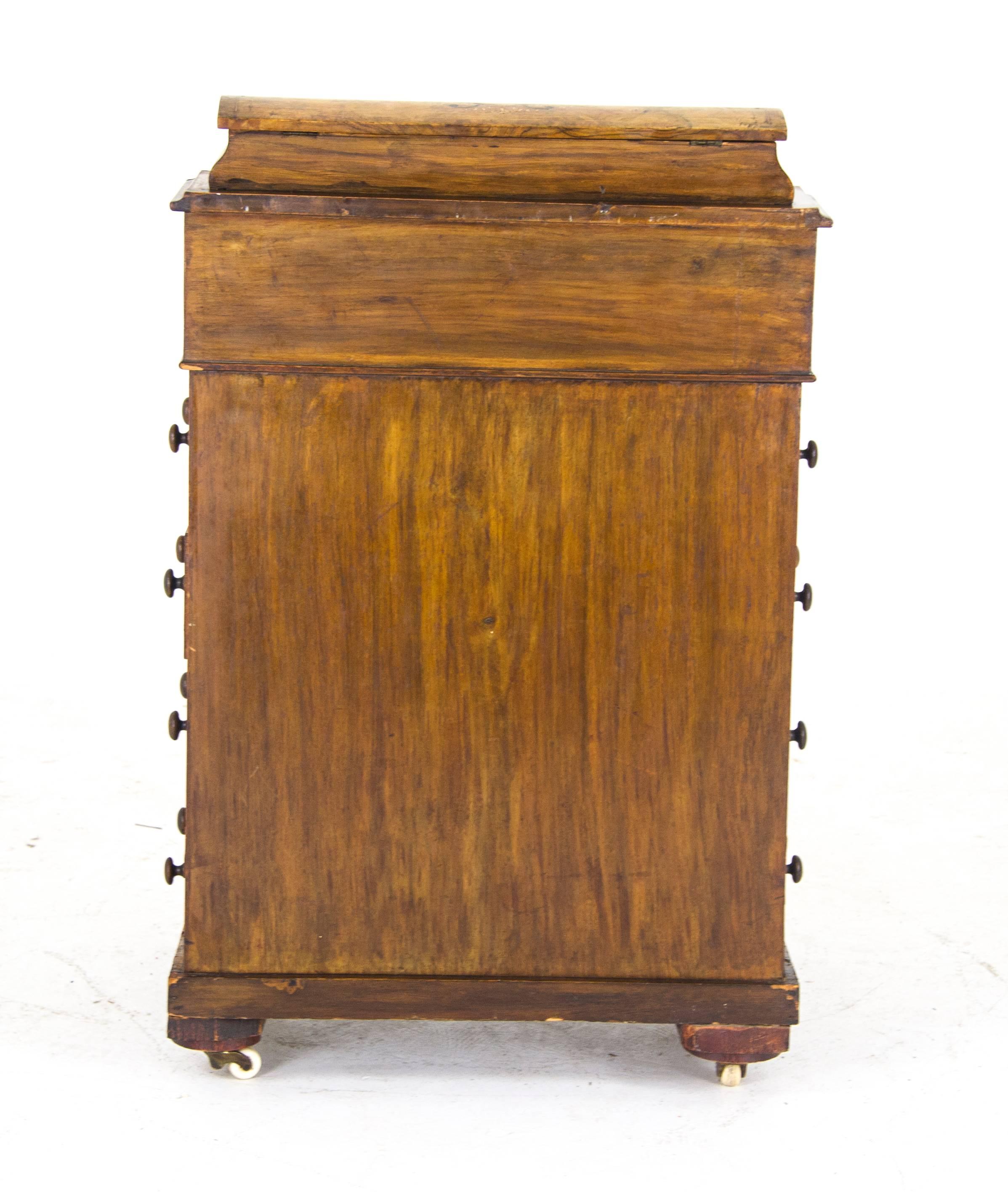 Antique Walnut Desk Davenport Desk  Scotland, 1860 4