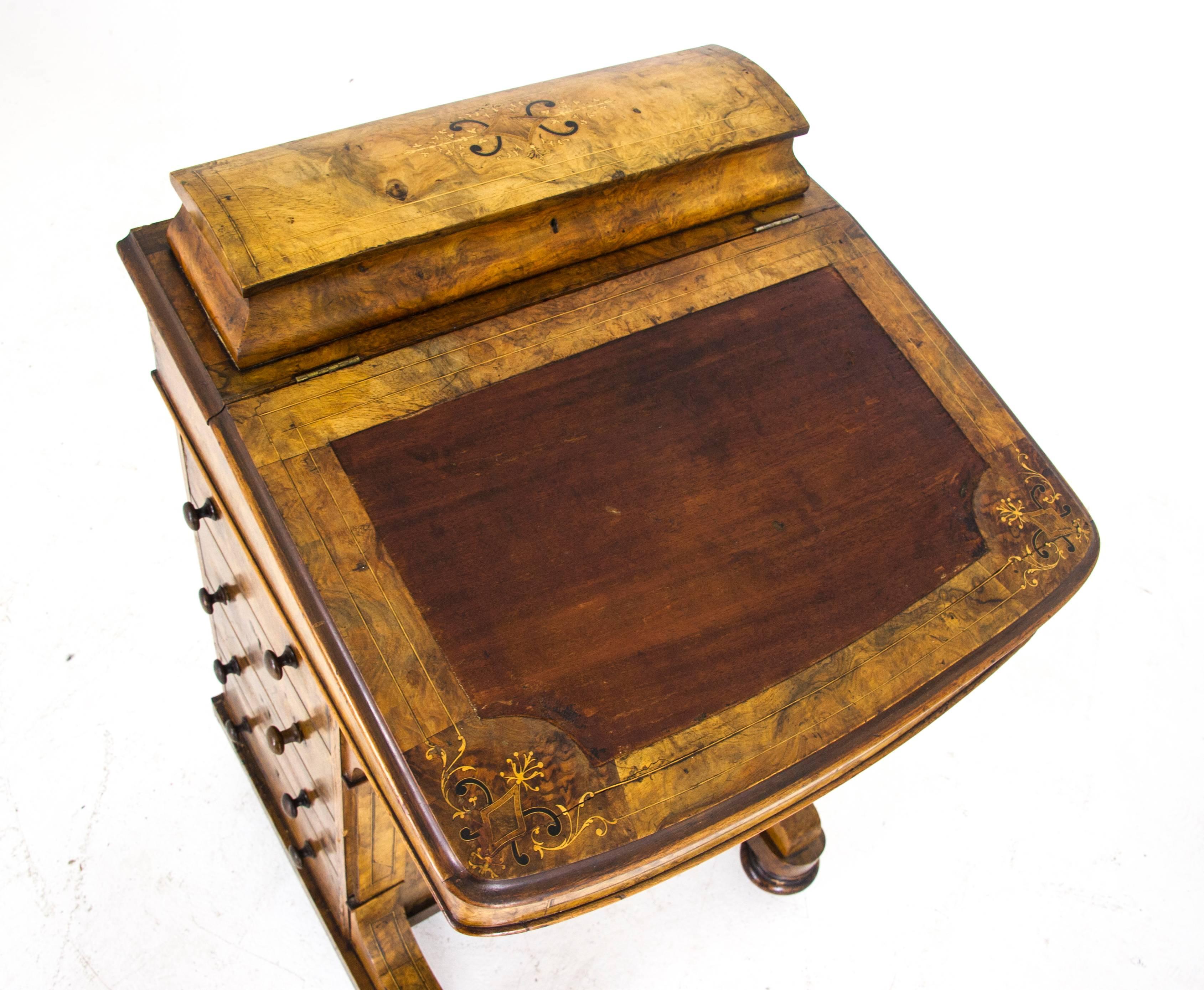 Antique Walnut Desk Davenport Desk  Scotland, 1860 2