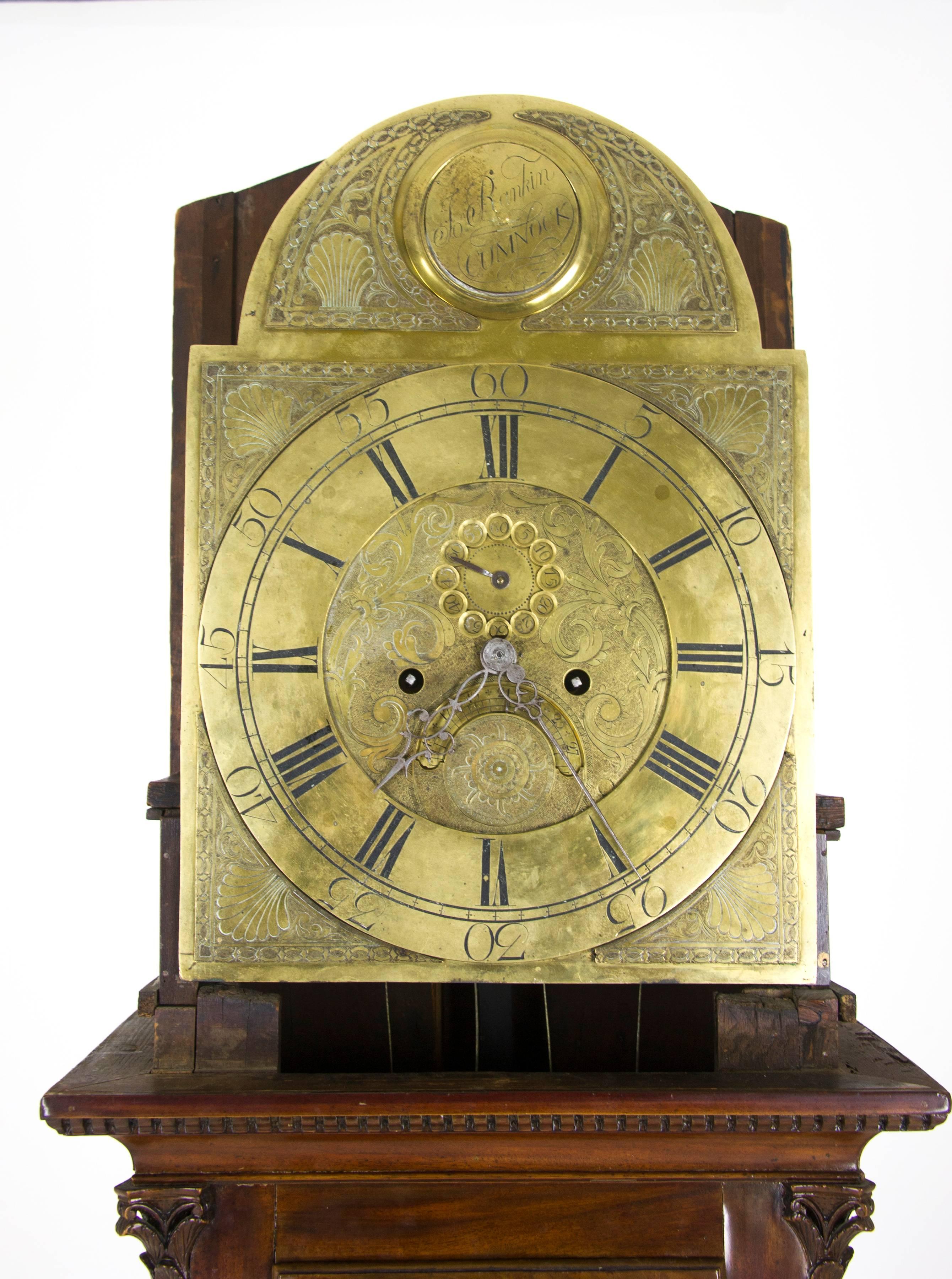 Antique Long Case Clock, Grandfather Clock, Inlaid, Mahogany, John Rankin, B726 2