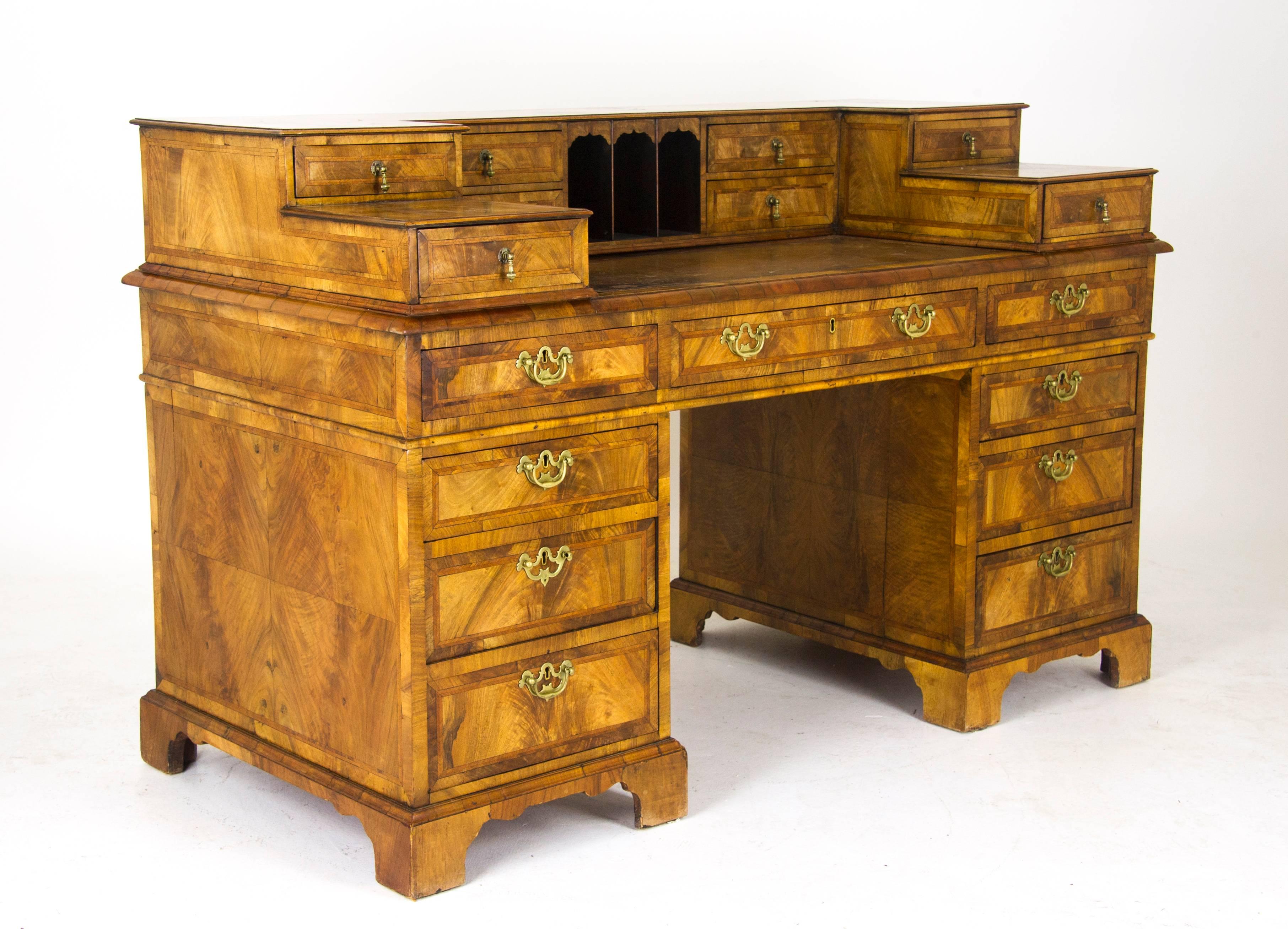 walnut pedestal desk