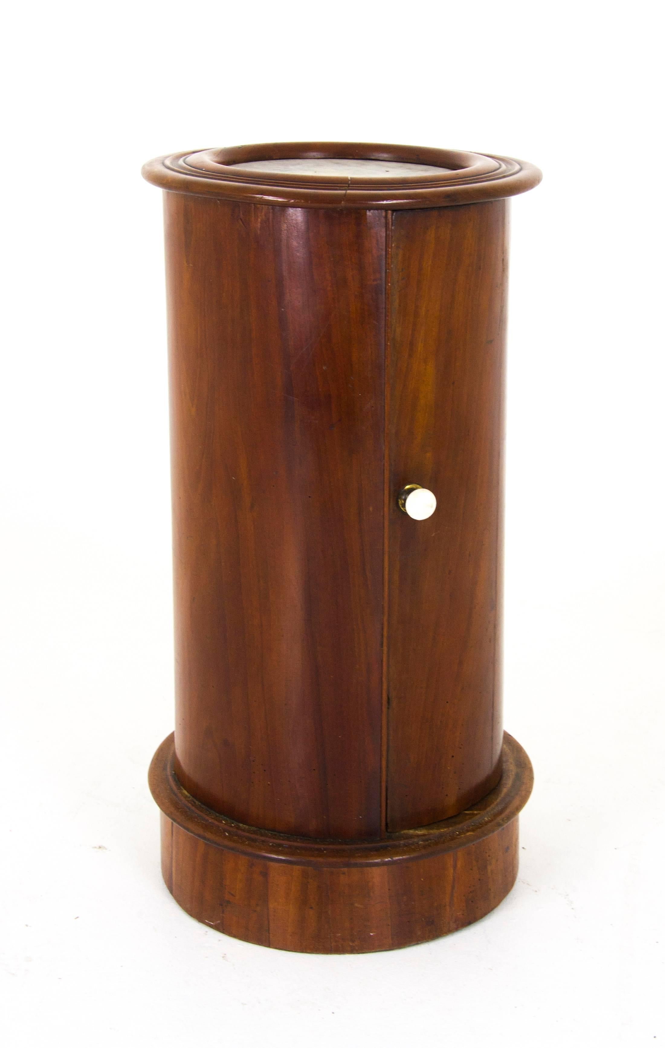 Antique Nightstand, Bedside Table, Cylindrical Lamptable, Scotland 1880, B928 2