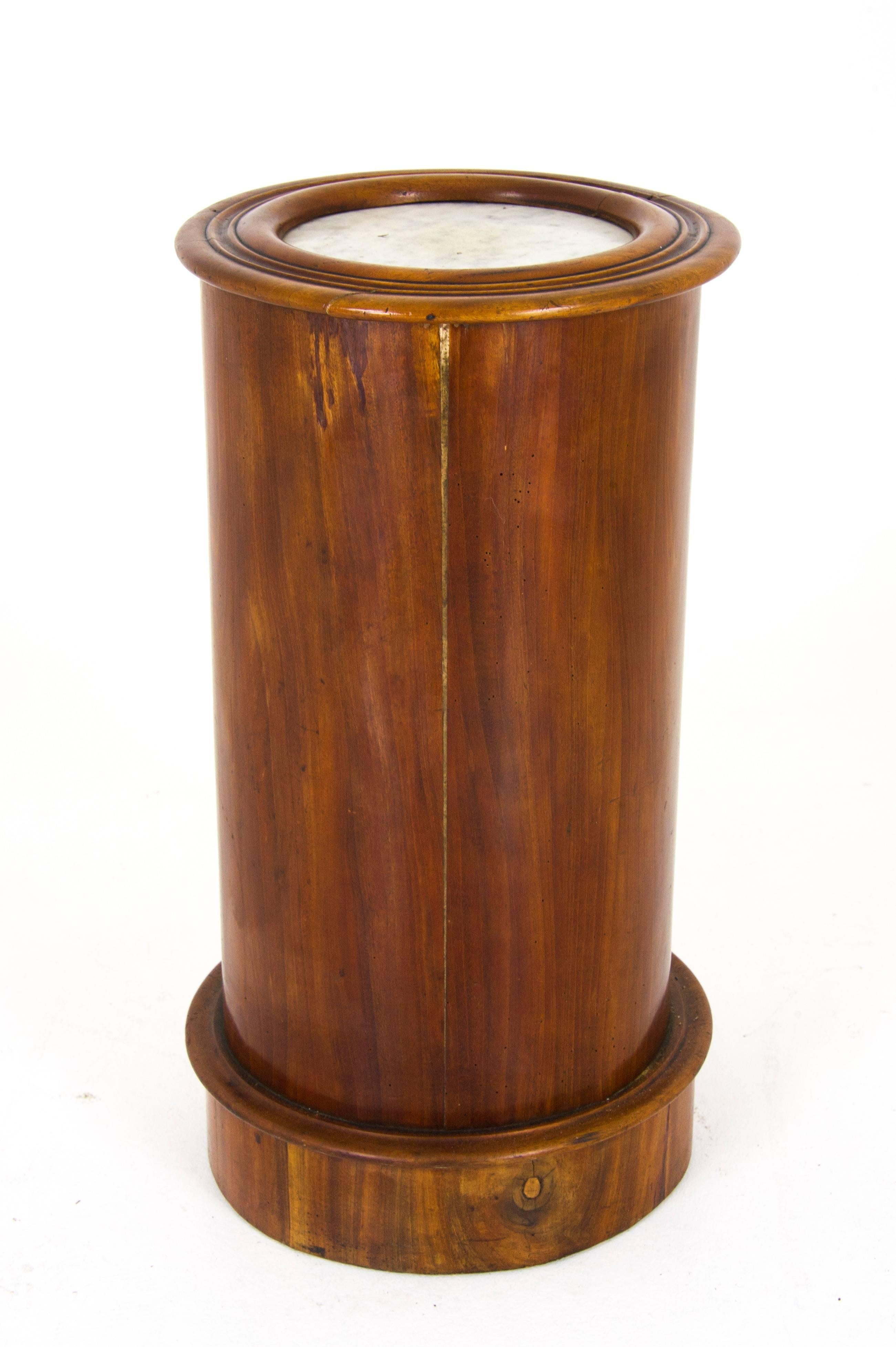Late 19th Century Antique Nightstand, Bedside Table, Cylindrical Lamptable, Scotland 1880, B928