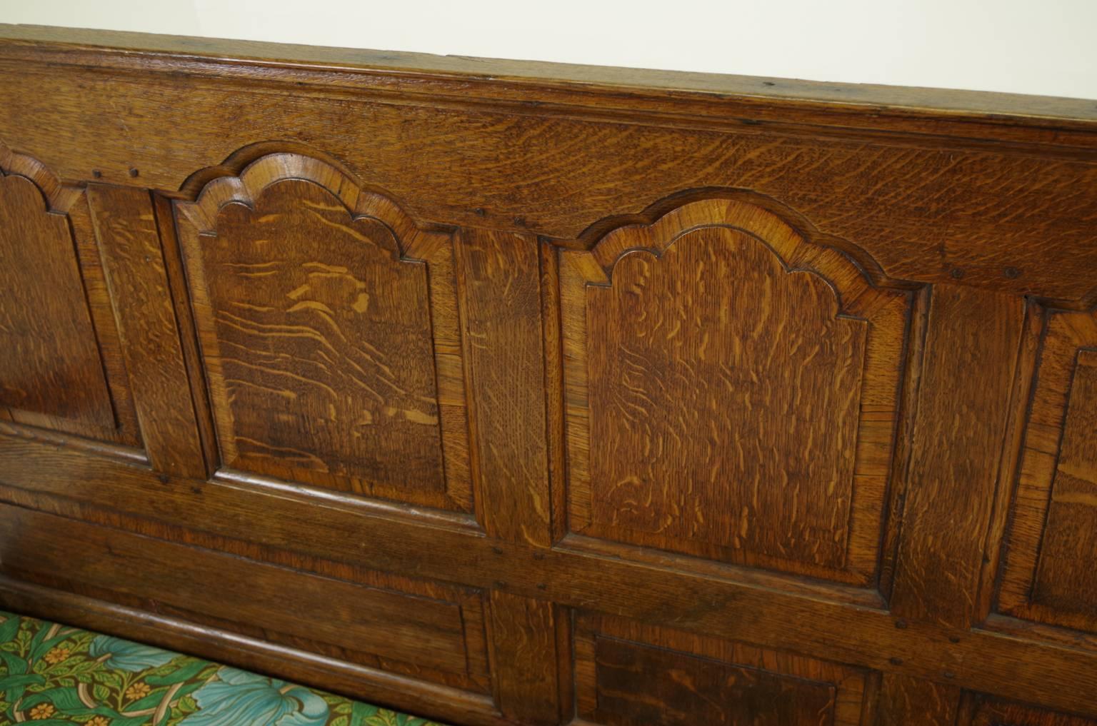 18th Century Scottish Panelled Back Oak Settle, Bench, Hall Seat 1