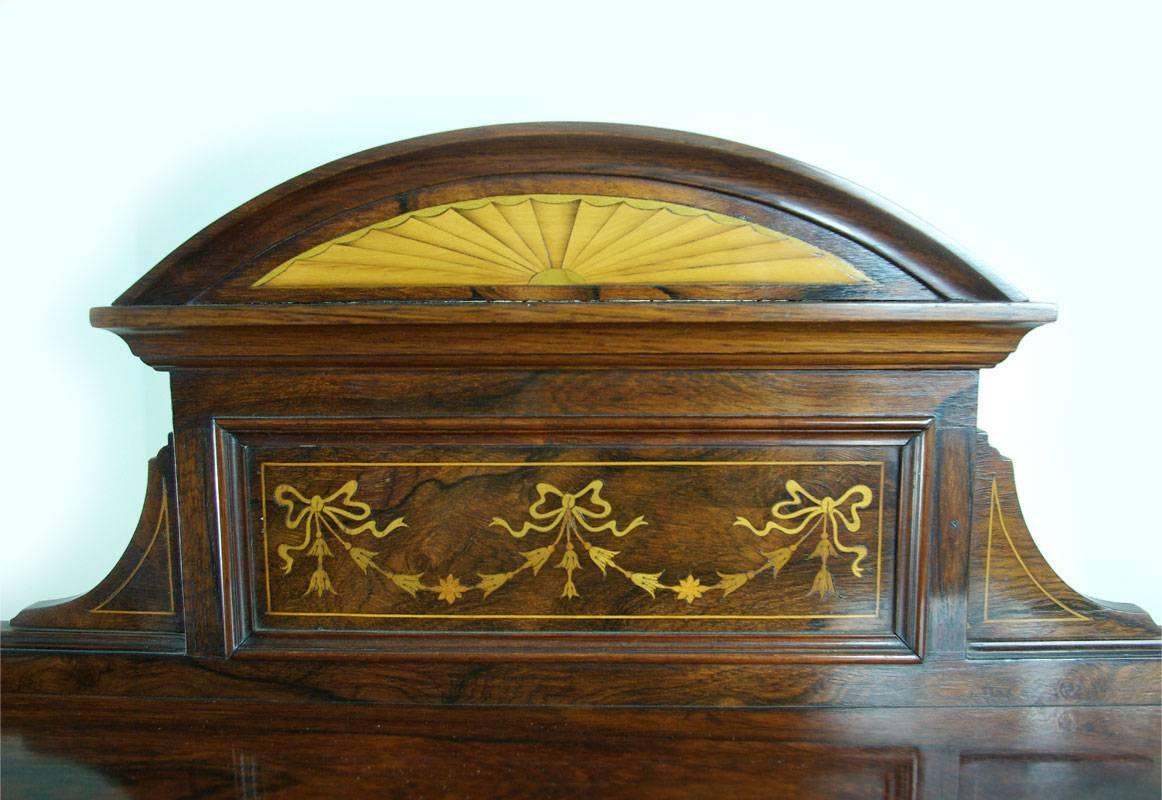 Late 19th Century Antique Display Cabinet,  Walnut Inlaid Music Stand, Scotland 1870, B581 