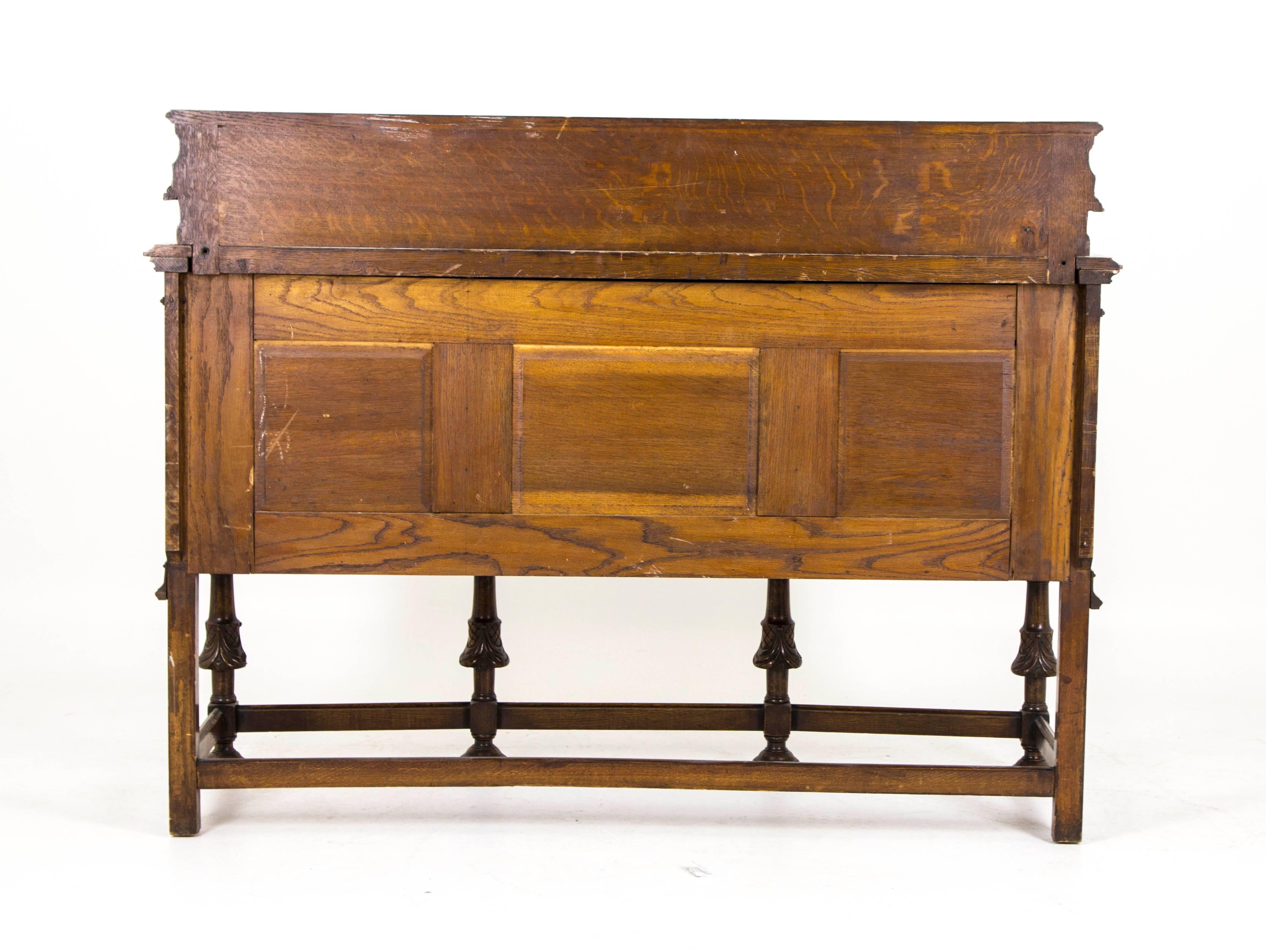 Antique Scottish Oak Sideboard, Dresser, Buffet 2