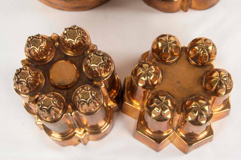 Antique Copper Aspic Molds 19th Century, English Antique Jelly Molds For Sale 1