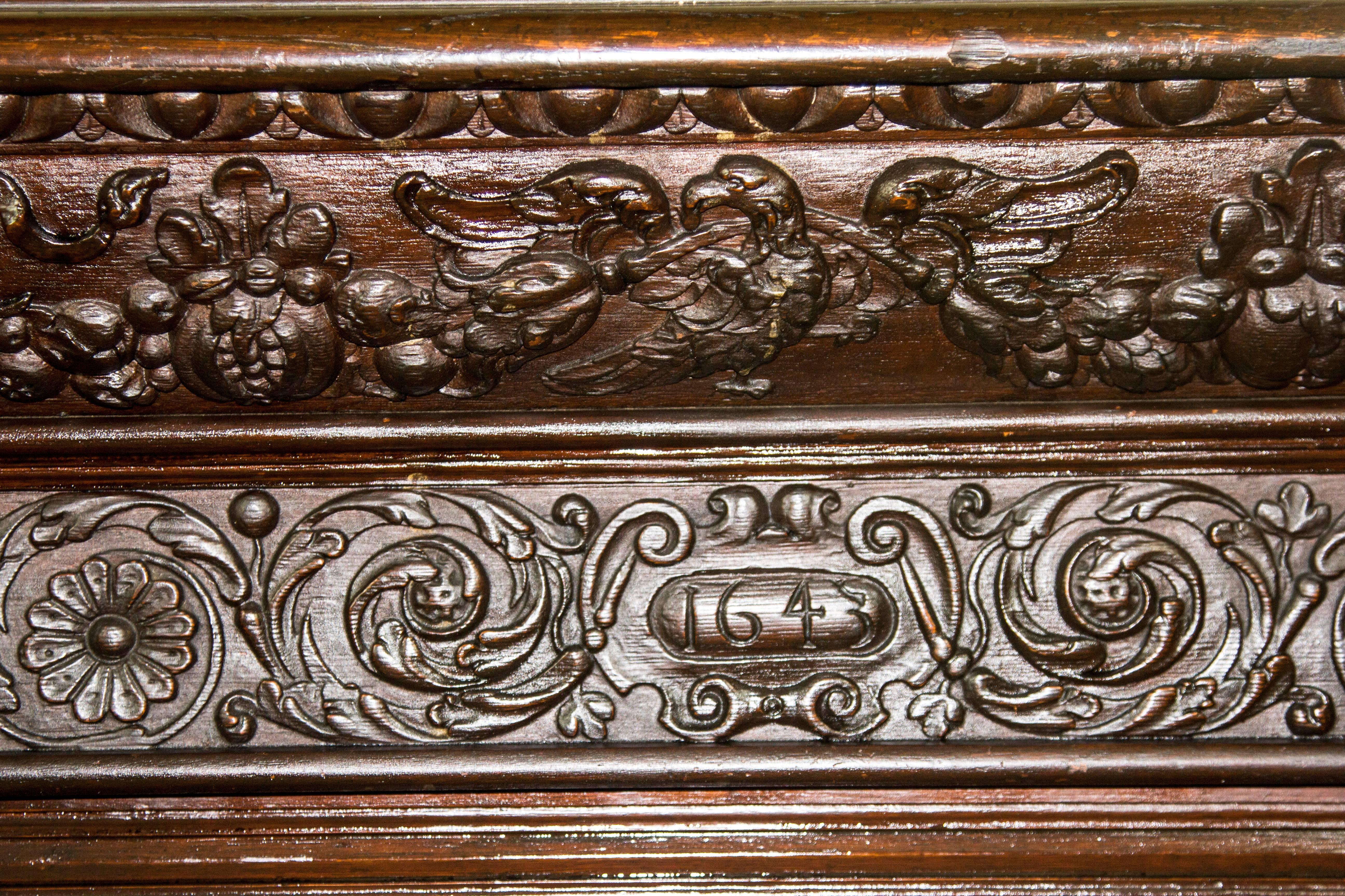 Huge Antique Sideboard Oak Credenza Victorian Carved Oak Sideboard, B540 1