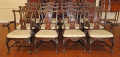 Set of 12 19th Century Irish Chippendale Mahogany Dining Chairs Attr to M Butler