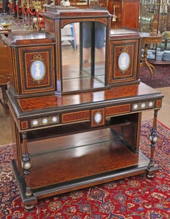 Late 19th Century English Burl Walnut Napoleon III Bronze Mounted Ladies Desk