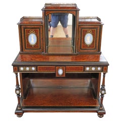 Late 19th Century English Burl Walnut Napoleon III Bronze Mounted Ladies Desk