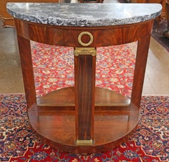 19th Century French Empire Marble Top Server Console Table