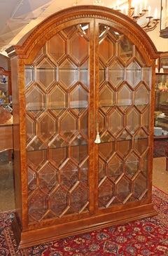 Francesco Molon V23 Italian Burl Wood Beveled Glass Display Cabinet