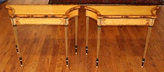 Pair of Neoclassical Satinwood Rosewood Banded Console Tables