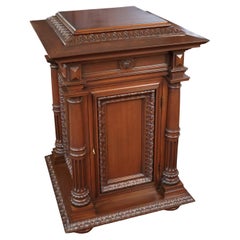 Monumental Victorian Style Mahogany Wood Pedestal Cabinet