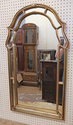 Gold Hollywood Regency Wall Mirror Made in Italy Attributed to Labarge