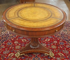 Maitland Smith Mahogany Leather Top Center Table