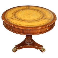 Maitland Smith Mahogany Leather Top Center Table
