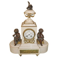 Late 19th Century French Bonnet & Pottier Paris Marble & Bronze Mantel Clock
