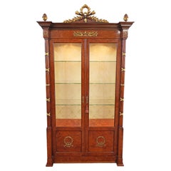 Italian Made French Empire Style Glass Door China Curio Cabinet