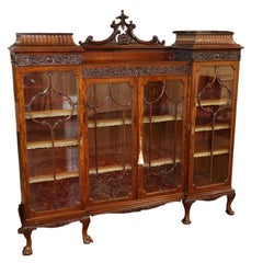Exceptional Mahogany Waring & Gillow Antique Display Case Bookcase Circa 1900