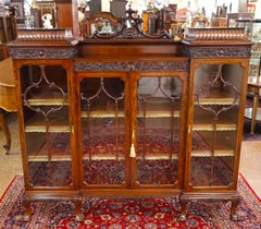 Exceptional Mahogany Waring & Gillow Antique Display Case Bookcase Circa 1900