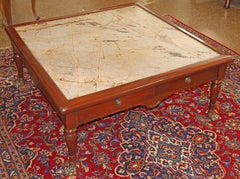 Mahogany Inset Marble Regency Coffee Table Attributed To Theodore Alexander