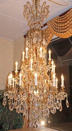 Monumental 24 Light Schonbek Renaissance 3783 French Style Crystal Chandelier