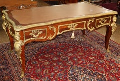​Bronze Mounted Louis XV French Style Kingwood Writing Desk Bureau Plat
