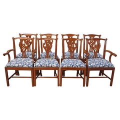 Set di 8 sedie da pranzo Henkel Harris 101 in mogano massiccio, stile Chippendale