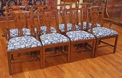 Set di 8 sedie da pranzo Henkel Harris 101 in mogano massiccio, stile Chippendale