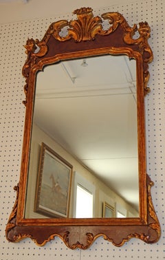 Labarge Georgian Rococo Style Burl Wood Wall Mirror