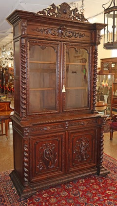 19th Century French Renaissance Revival Oak Cabinet Buffet Sideboard Huntboard