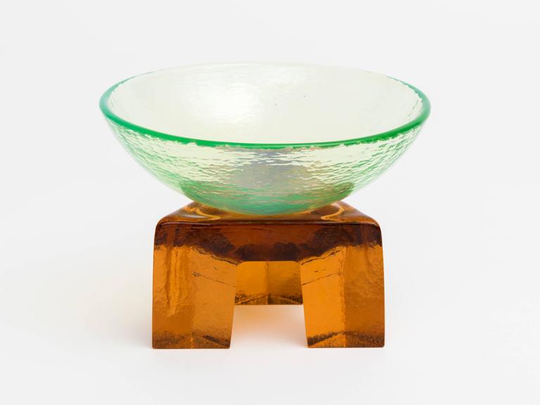 Memphis Style Art Glass Elemental Bowl Sculpture at 1stDibs