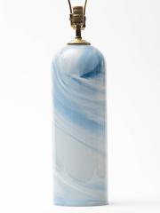 1980s Celestial Swirl Hand Blown Glass Column Lamp