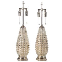 Faux Crocodile Mercury Glass Lamps