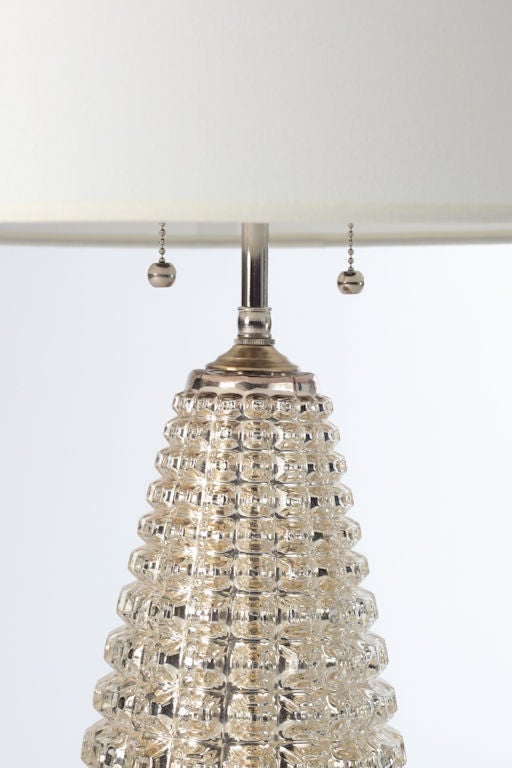 Faux Crocodile Mercury Glass Lamps In Good Condition In New York, NY