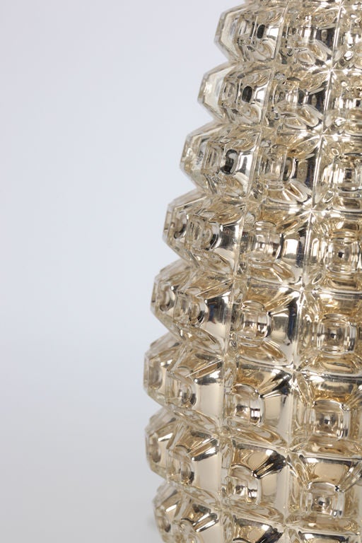 Brass Faux Crocodile Mercury Glass Lamps