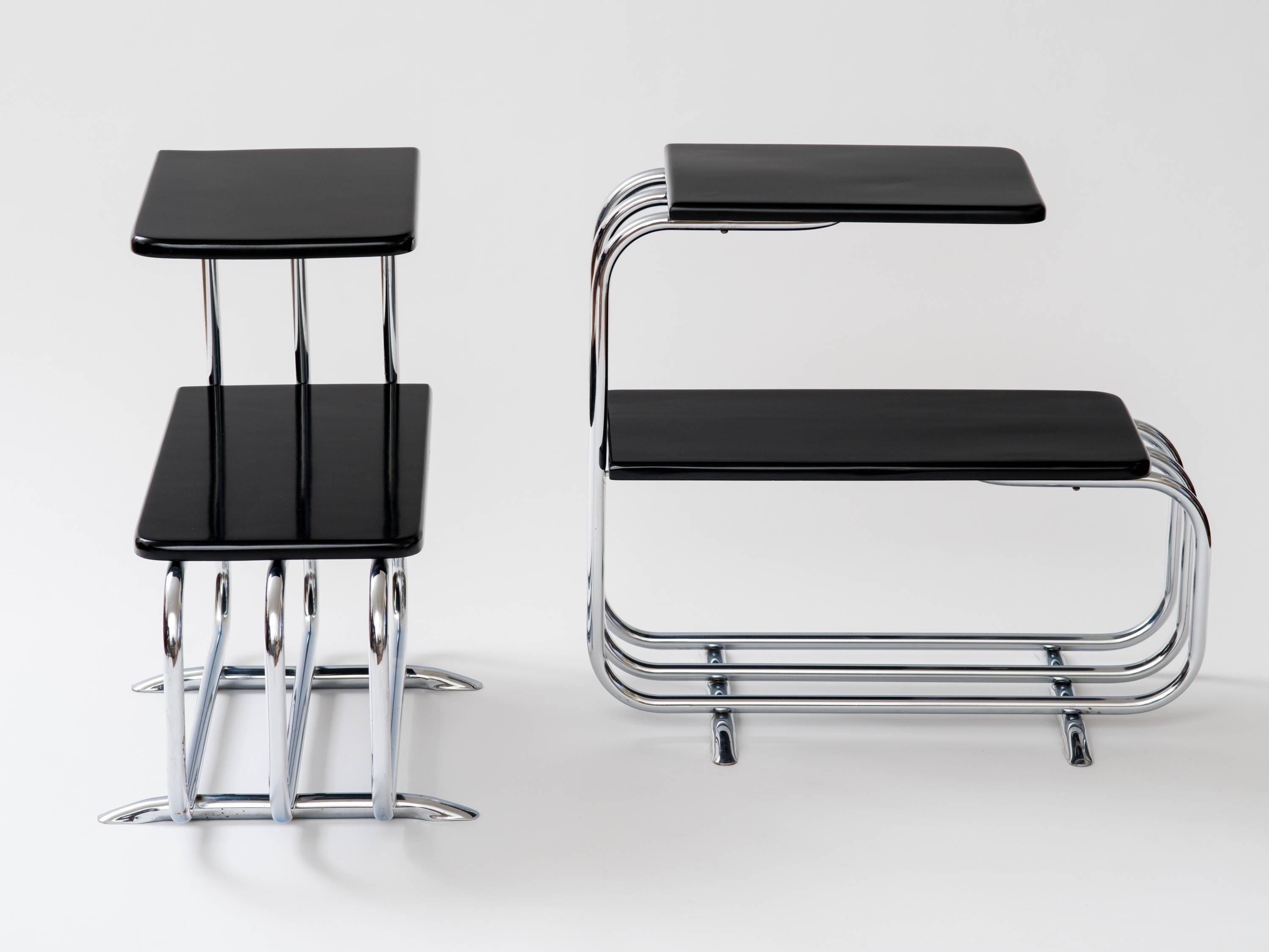 Alfons Bach Machine Age Tubular Chrome End Tables In Good Condition In New York, NY