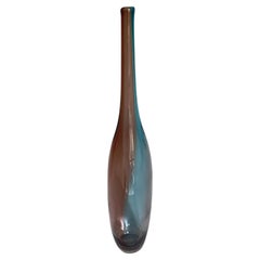 "Tobago" Multi Colour Tall Glass Bottle Vase by Kjell Engman Kosta Boda, Sweden