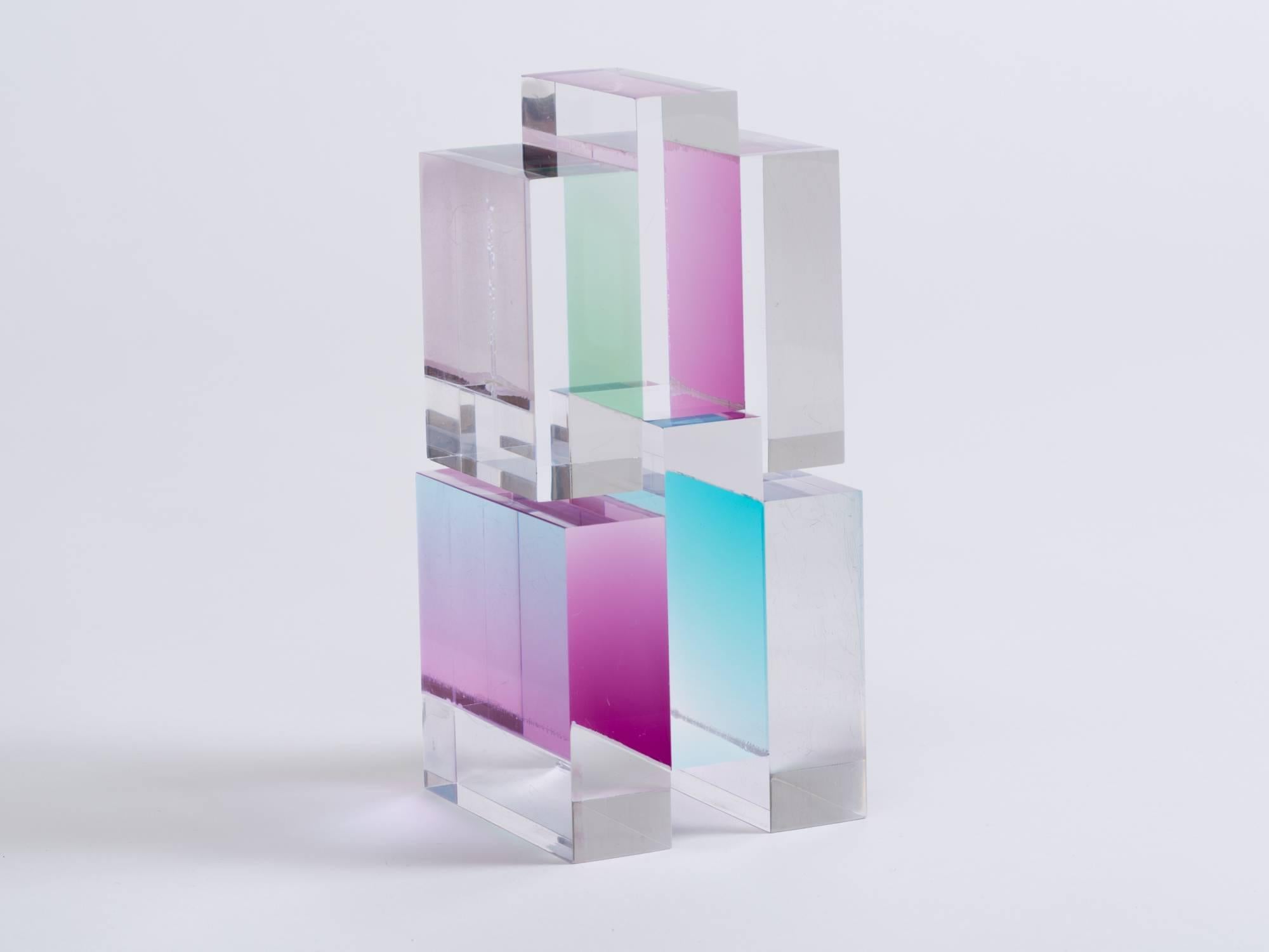 Vasa Mihich Cubist Acrylic Optical Illusion Sculpture 1