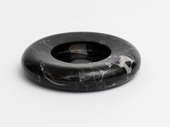 Sergio Asti Black Carrara Marble Scuplture Tray, Italy