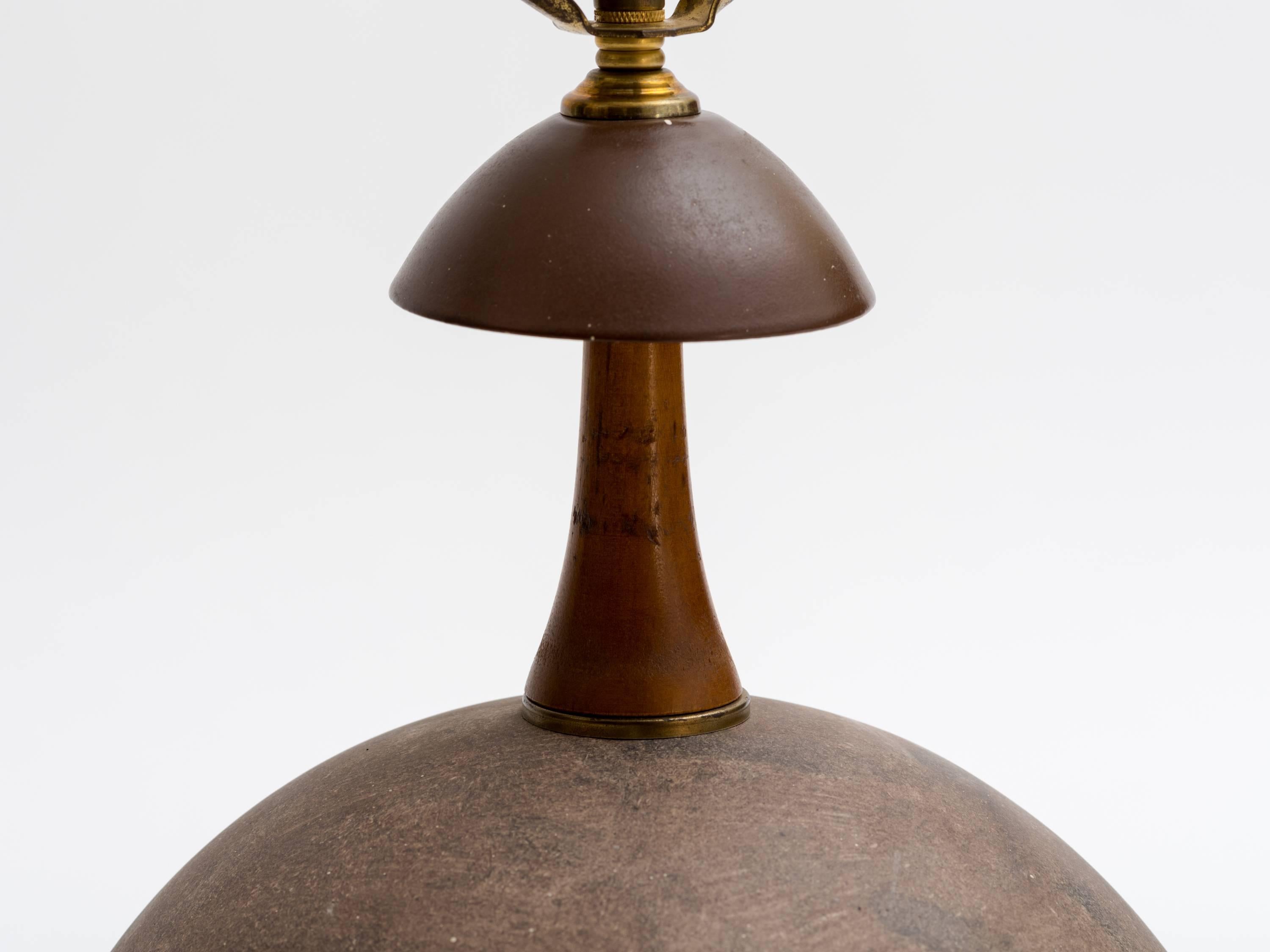 Turned Raymor Italian Ceramic Sphere Lamp For Sale
