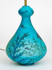 Large Raymor 1960s Italian Turquoise Ceramic Lamp