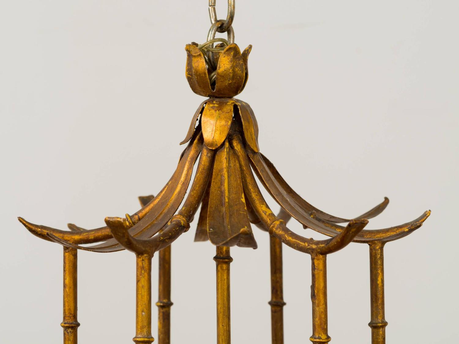 Italian Faux Bamboo Pagoda Chandelier For Sale at 1stdibs