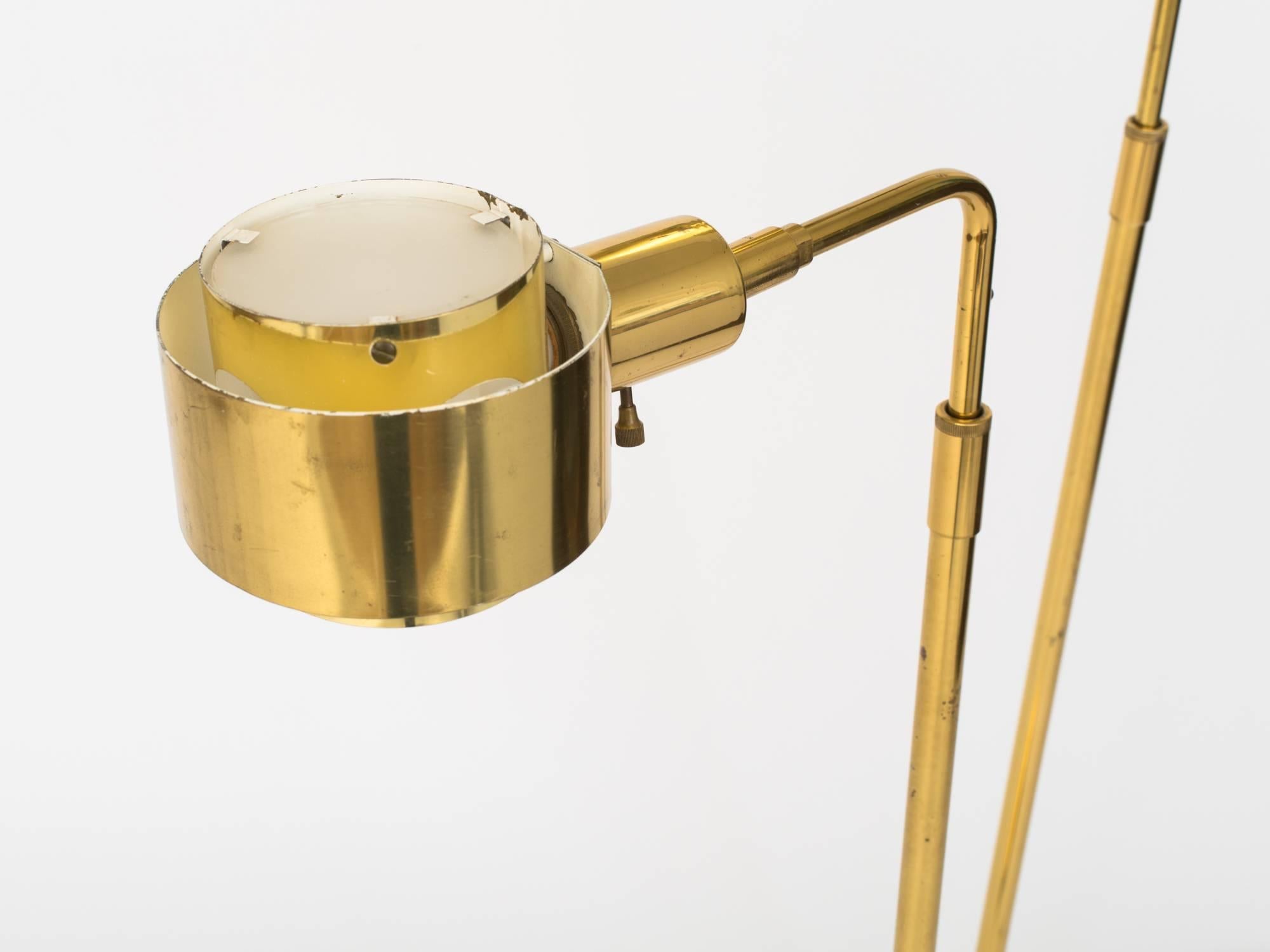 American Koch & Lowy Brass Circular Shade Floor Lamps