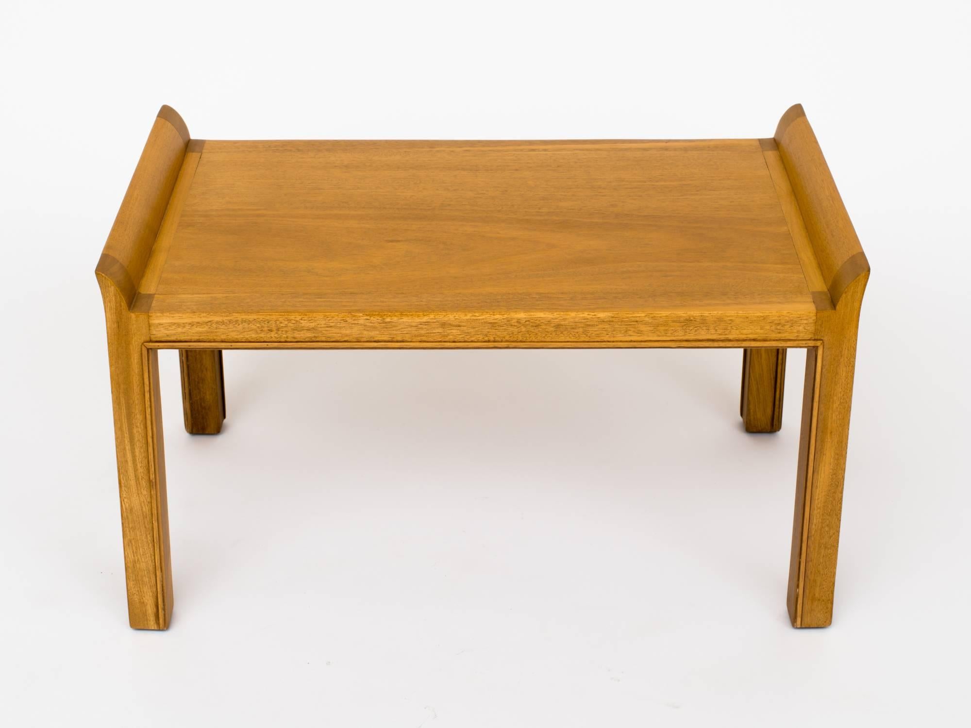 Tommi Parzinger 1950s Mahogany Bench In Excellent Condition In New York, NY