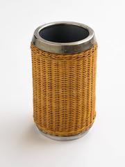 Gucci Wicker & Silver Plate Wine Cooler